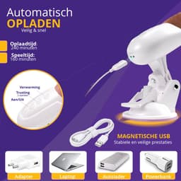 TipsToys® 3 in 1 Multifunctionele Dildo - Vibrator met Afstandsbediening en Verwarming 42°C - Likkend, Verwarmend, Vibrerend, Thrusting en Handsfree - Op en Neer functie - Seksspeeltjes voor Vrouwen - Sextoys voor Koppels — thumbnail 4