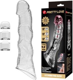 Pretty Love - Verlengende Penis Sleeve - 28 cm - Transparant — thumbnail 1