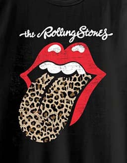 Officieel Rock Band T-Shirt met Luipaardprint Tong - Unisex Zwart — thumbnail 2