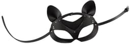 Bad Kitty – Kunstlederen Hoofdmasker met Katten Oortjes Verstelbaar – One Size – Zwart — thumbnail 2