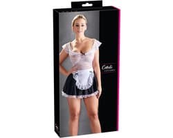 Cottelli Collection – Realistische Dienstmeisje Outfit voor Erotische Rollenspelen Licht Ontbloot met Verstelbare Bandjes – Maat L – Wit