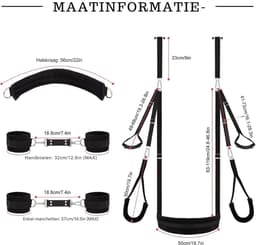 Aura® Sex Schommel - Sex Swing Extra Stevig – Seksschommel – Seksspeeltjes voor Koppel – Seks Schommel BDSM – Erotiek Toys - Vastbinden Vrouwen - Porno Schommel - Neuken - Sex Sling – Love Swing – Discreet Verpakt - Zwart - 32cm x 25cm x 11cm — thumbnail 5