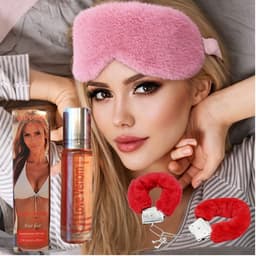 Aantrekkende Pheromone Parfum to seduce men Giftset for women - Romantische playful Gift set – Perfect Valentijn & Jubileum Cadeau | Pheromone Parfum, Fluffy Handboeien & Sleeping Oogmasker — thumbnail 1