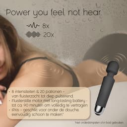Vayénna - Vibrator voor Vrouwen - Wand Vibrator met 20 Standen - Seksspeeltjes in Zwart - Douchegeschikt - Huidvriendelijk Silicone — thumbnail 4