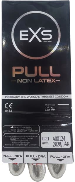 EXS Pull On Unique - 3 latexvrije condooms met pull-on strip — thumbnail 4
