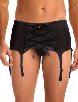 Zeloria Heren Jarretel Boxer Kant – Erotische Lingerie met Bandjes – Zwart – L – Exclusief Kousen — thumbnail 14