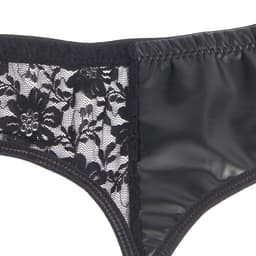 Zeloria Jarretel Set met Kant & PU Leer – Inclusief Slip – Zwart – M – Exclusief Kousen — thumbnail 9