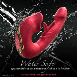 Pleasure Intense X³ – Red Velvet – 3 in 1 Likkende Tong Vibrator voor Vrouwen – G-Spot Satisfyer & Clitoris Stimulator – Rabbit Tarzan Vibrator – Sex Toys voor Koppels – Seksspeeltjes voor Mannen — thumbnail 6