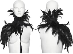 Zwarte Veren Stola Dames – Fetish Feather Cape – Lingerie Styling – Luxe Kinky Look – Statement Lingerie Accessoire – Erotisch Clubwear Styling – Boudoir, Kinky & Burlesque Events – Wasteland, B.I.T.C.H. – One Size – Dare to Undress — thumbnail 3