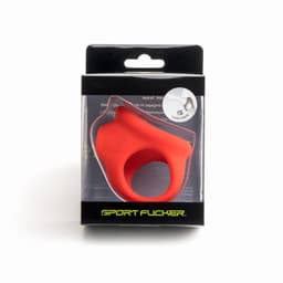 Sport Fucker - Cock Chute - Rekbare Cockring en Ballenspreider - Liquid Siliconen - Rood — thumbnail 4