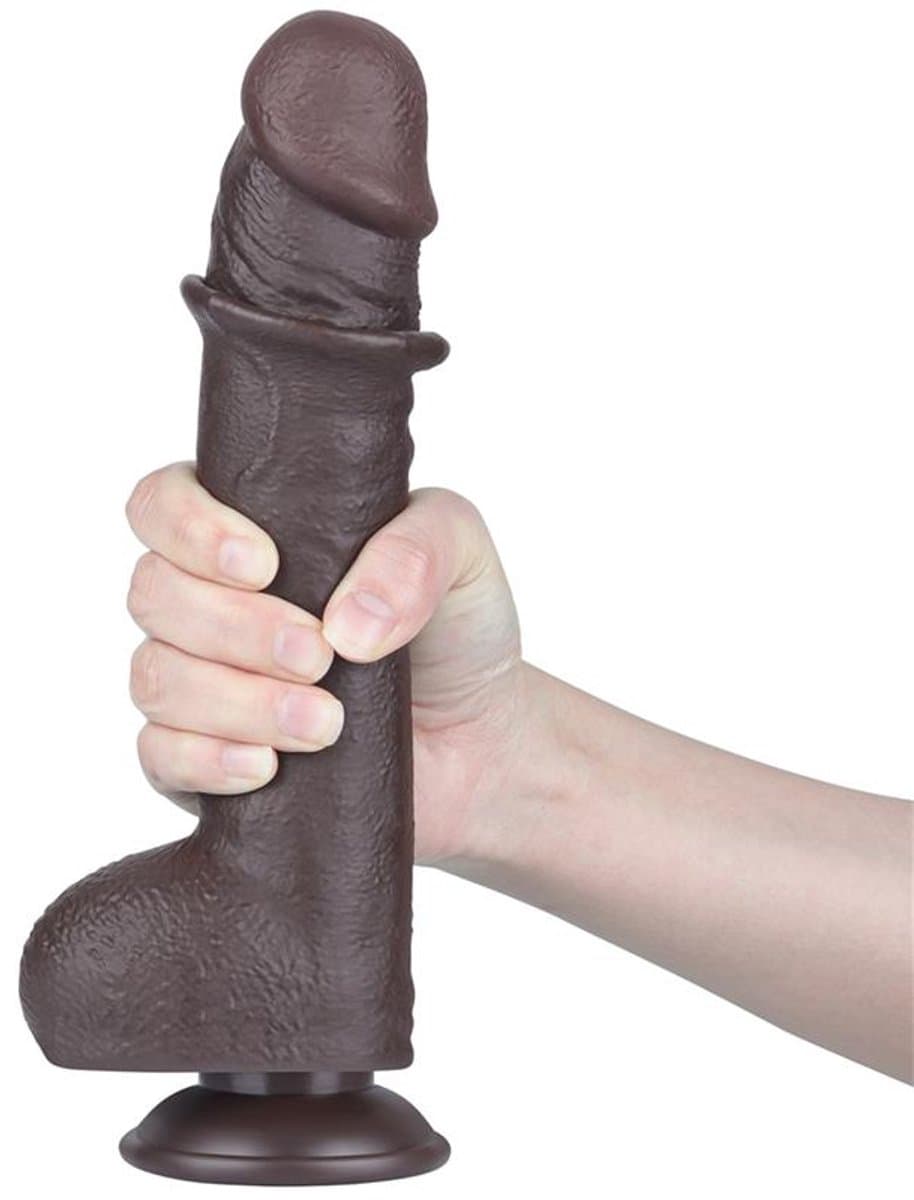 LoveToy - Aftrekbare dildo 24 cm (Ø 4,3 cm) - Zwart — afbeelding 1