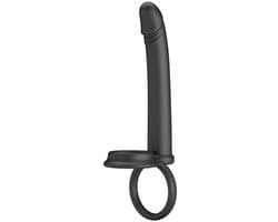Pretty Love - Moses - Dildo met Cockring en Scrotumring - Zwart