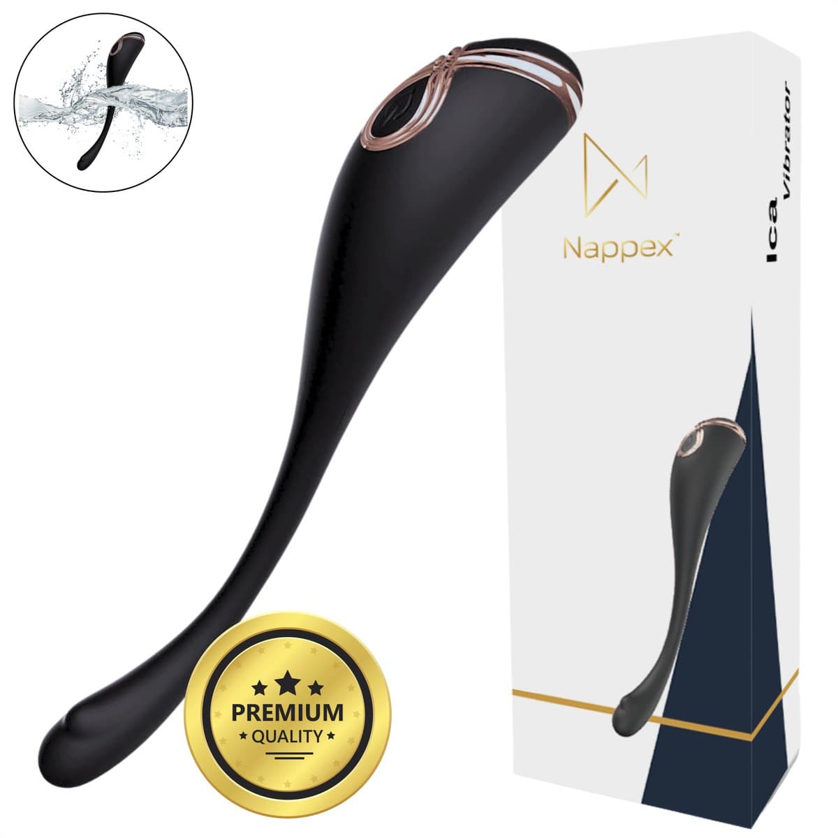 G spot, Clitoris en Prostaat Stimulator - Nappex™ Ica Vibrator [Discreet Verzonden] - Vibrators voor Mannen Vrouwen en Koppels - Bullet en Wand Sex Toys - Stil - Buigbaar - Realistisch - Prostate Massager - Anaal Seksspeeltjes - Kamasutra - Erotiek — afbeelding 1