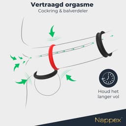 Cockring Siliconen - Nappex™ Fuego Penisring 3 Maten voor Perfecte Fit [Discreet Verzonden] - Sex Toys voor Mannen en Koppels - BDSM - Rekbare Ballstretcher - Penis Sleeve - Kamasutra - Seksspeeltjes Zelf Aftrekken - Erotiek — thumbnail 6