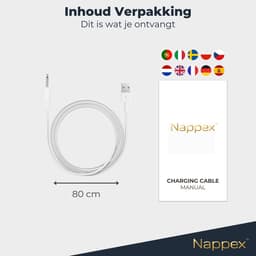 DC Kabel - USB naar DC Oplader - USB DC Oplaadkabel 2.5mm - 80cm - Wit — thumbnail 7