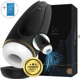 Masturbator voor Man - Nappex™ Branco Automatische Blowjob Simulator [Discreet Verzonden] - 16 Stille Zuig- en Vibratiestanden - Uitneembare Binnenhoes - Pocket Pussy Electrisch - Sex Toys voor Mannen en Koppels - Kunstvagina - Seksspeeltjes - Zwart — thumbnail 1
