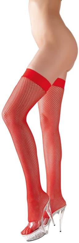 Cottelli Collection – Sexy Kousen met Visnet Motief voor Vurige Passie – Maat XL - Rood — thumbnail 4