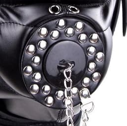 Banoch - Depraved Stopper Black - Zwart bondage masker van pu Leer | BDSM — thumbnail 2