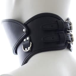 Banoch - Posture collar black extra - pu leer - zwart - bdsm — thumbnail 15