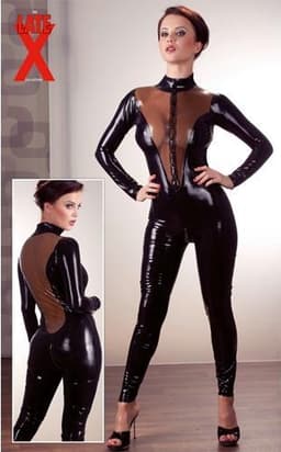 Latex Catsuit Zwart XS — thumbnail 4