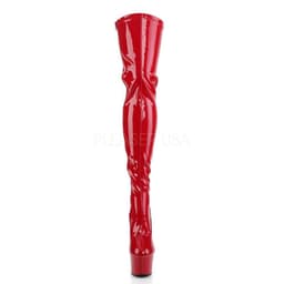 Adore-3063 plateau lak overknee laars met veters en stiletto hak rood - (EU 35 = US 5) - Pleaser — thumbnail 3