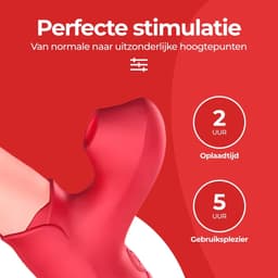 Tong Vibrator Met Satisfyer - Likkende Tong Vibrator - Bef Vibrator - Dildo Vibrator - Clitoris Stimulator - 10 Likstanden & 10 Zuigstanden - Siliconen - Incl. E-book — thumbnail 6
