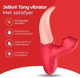 Tong Vibrator Met Satisfyer - Likkende Tong Vibrator - Bef Vibrator - Dildo Vibrator - Clitoris Stimulator - 10 Likstanden & 10 Zuigstanden - Siliconen - Incl. E-book — thumbnail 7