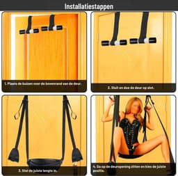 Sex Schommel - Sex Swing Extra Stevig – Seksschommel – Seksspeeltjes voor Koppel – Seks Schommel BDSM – Erotiek Toys - Sex Sling – Love Swing – Discreet Verpakt – Zwart — thumbnail 7