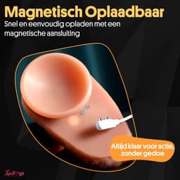 TipsToys® Stotende Dildo met Zuignap - 4-in-1 Realistische Vibrator met Balzak - Levensechte Bewegende, Warmte & Thrusting - 4.1 ⌀ cm Prostaat en G Spot Stimulator - Seksspeeltjes Mannen, Vrouwen & Beginners - Anaal Sex Toys — thumbnail 3