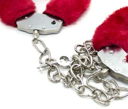 Furry Love Cuffs - Rood - Extra Lange Ketting - Extra Zwaar 265 Gram !! - Extra Groot — thumbnail 3