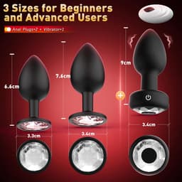 Lzwintrading - Buttplug Vibrator met Afstandsbediening - Vibrators voor Vrouwen & Mannen - Prostaat Stimulator - 3-Delige Siliconen Set - Butt Plug met 10 Vibratie Standen - Sex Toys voor Koppels - Anale Speeltjes - Vibrerende Buttplug - Anaal Dildo — thumbnail 5