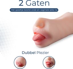Lana Realistische 2 in 1 Masturbator Voor Man – Pocket Pussy – Sex Toys Mannen – Kunstvagina en Mond – Blowjob - Masturbator — thumbnail 4