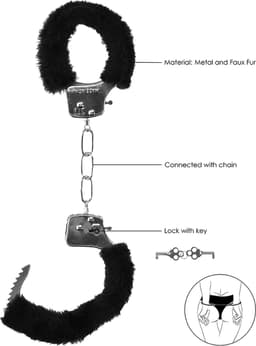Beginner's Furry Hand Cuffs - With Quick-Release Button — thumbnail 6