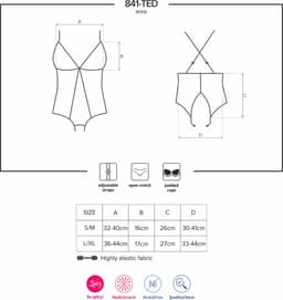 Obsessive Open kruis body - Erotische Body - Maat S/M - Zwart — thumbnail 13