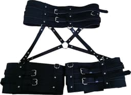 2-delige bondage set Heup en Bovenbenen - BDSM harnas - Luxe lederen materiaal - Erotisch - Kinky - SM - Verstelbaar — thumbnail 3