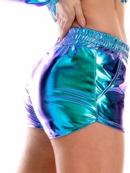 Metallic party broekje - Festival short - Dames - Rave — thumbnail 3
