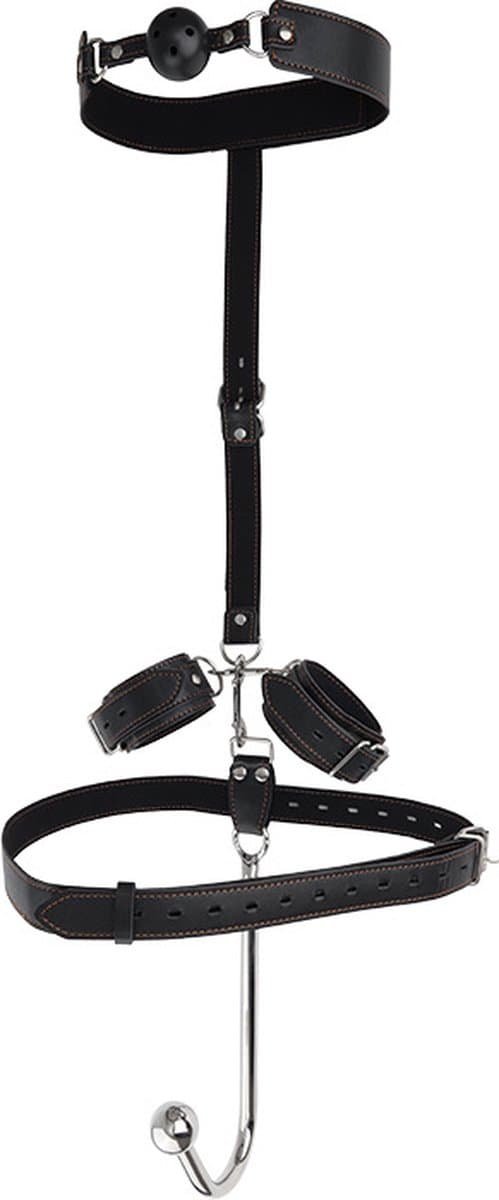 Benji - 3-delige bondage met Anale haak - Handboeien Halsband - BDSM – SM – Seksspeeltjes – bondage set – Sex toys – Anaal haak — afbeelding 1