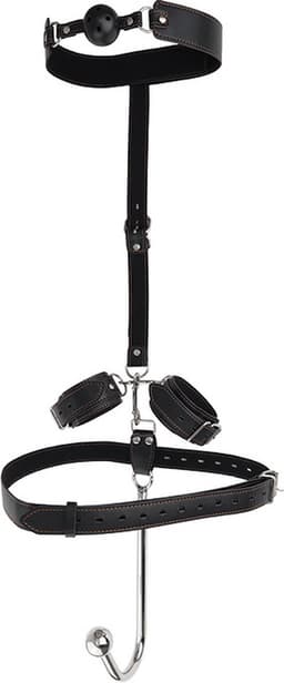 Benji - 3-delige bondage met Anale haak - Handboeien Halsband - BDSM – SM – Seksspeeltjes – bondage set – Sex toys – Anaal haak — thumbnail 1