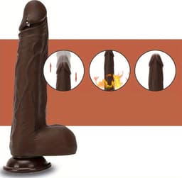 Livano Realistische Squirting Dildo - Levensechte Spuitende Dildo - Cum Load - Voor Mannen & Vrouwen - Bewegende Dildo - Ejaculerende - Anaal - Bruin — thumbnail 4