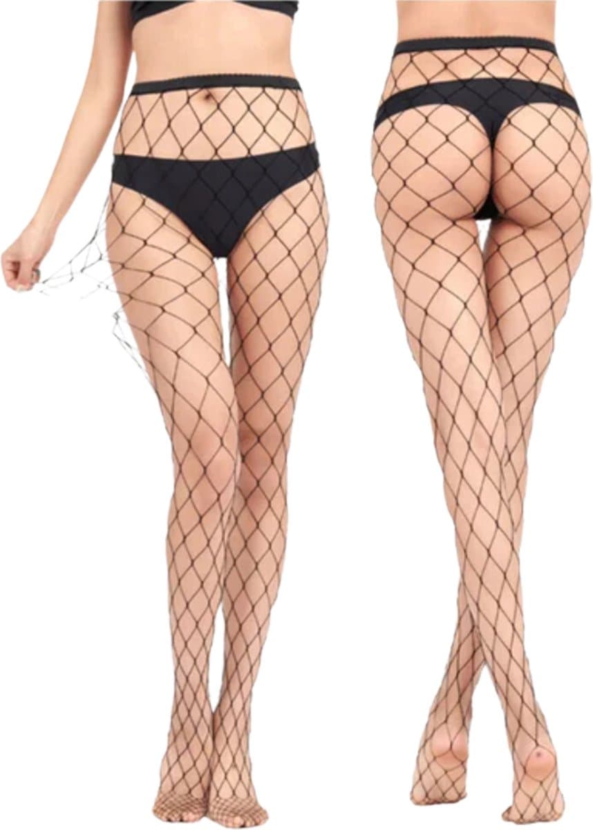 Visnet Panty - Sexy Vrouwen Panty - Zwart - Fishnet Lingerie Stocking - Uitdagend - One Size — afbeelding 1
