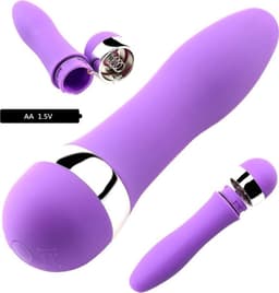 Happy Tears | Rechte vorm | Mini Vibrators Voor Vrouwen | Voor koppels | Fijne orgasmes | Krachtige motor en fijne vibraties | Luxe Vibrator | Realistische vibrator | Krachtige Vibrator | Clitoris En G-spot Stimulator | 11 cm | Paars — thumbnail 6