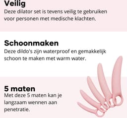 Segretoys - Siliconen Dilator Set voor Vaginisme - Zachte Dildo Set - Ondersteuning bij Vaginisme, Vulvitis of Bekkenproblemen - Vaginale Training - Seksspeeltjes voor Vrouwen - Set van 5 - Roze — thumbnail 8