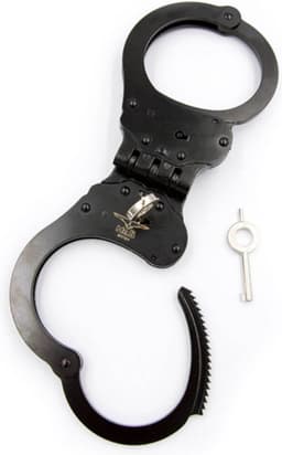 Mister B Cuffs - Scharnierende Politiehandboeien - Zwart — thumbnail 2