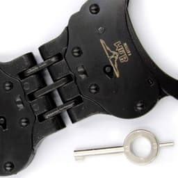 Mister B Cuffs - Scharnierende Politiehandboeien - Zwart — thumbnail 3
