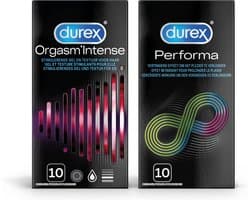 Durex - 20 stuks Condooms - Orgasm Intense 1x10 stuks - Performa 1x10 stuks - Voordeelverpakking