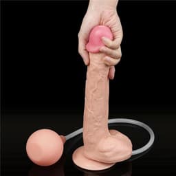 Realistische Spuitende Dildo - 28 cm - Squirting Dildo - Ejaculerende Dildo - Met zuignap - Met balzak - Grote Dildo - Seksspeeltjes - Sextoys — thumbnail 9