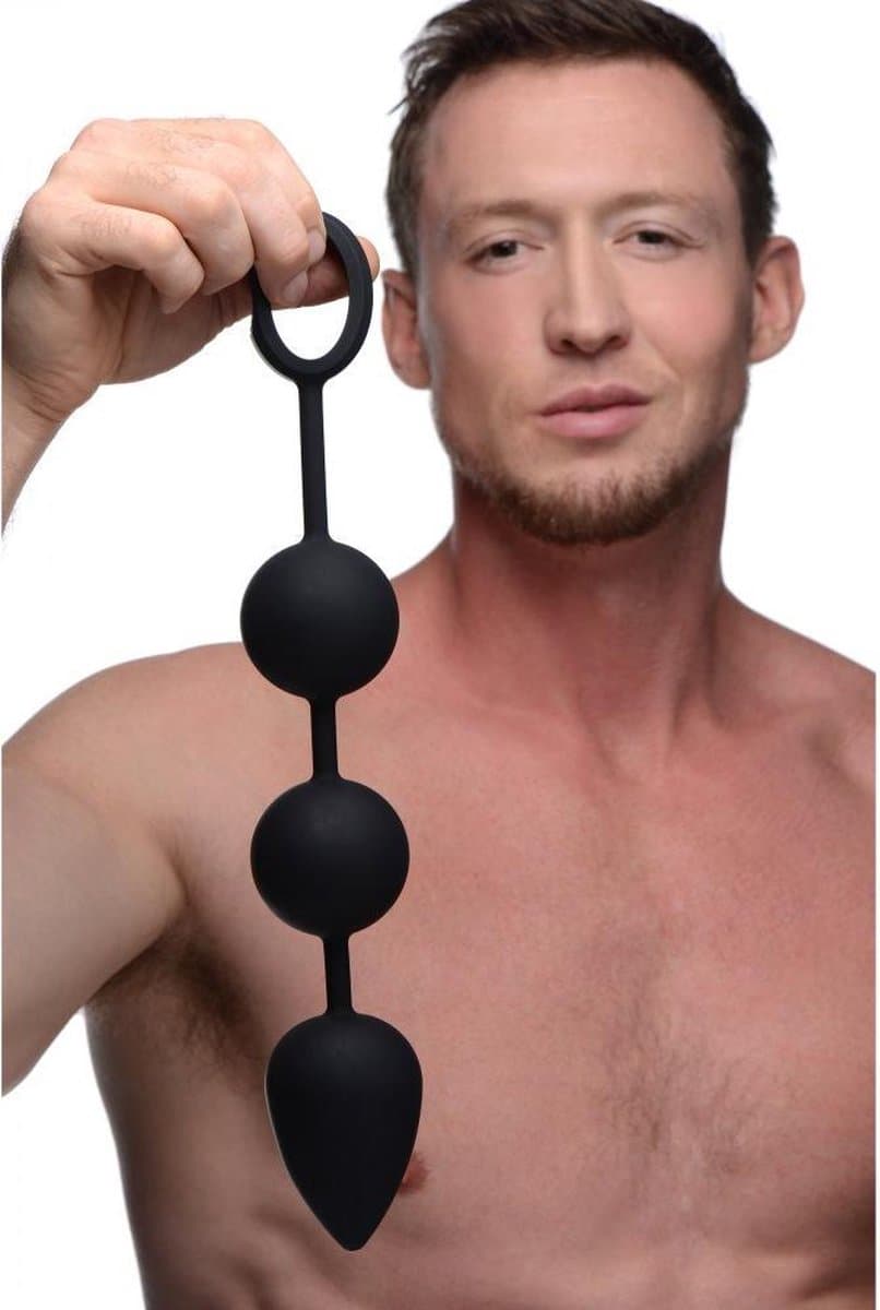 Tom of Finland Weighted Anal Ball Beads - Black — afbeelding 1