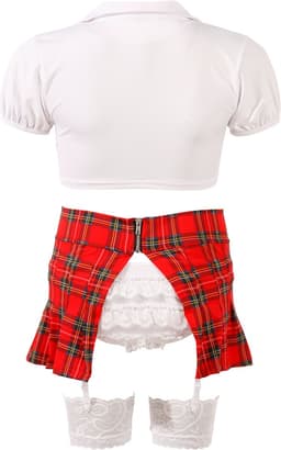 Cottelli Collection – Stoute Studente Outfit met Slipje voor Ondeugende Feesten of Rollenspel – Maat XL – Rood — thumbnail 5