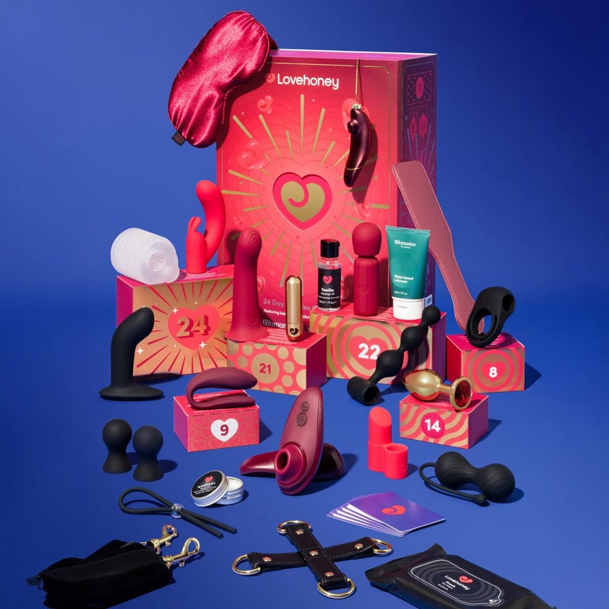 Erotische adventskalender 2026 voor koppels - Lovehoney x Womanizer - 24 ondeugende verrassingen - Womanizer Liberty 2-stimulator, We-Vibe Sync Lite met appbediening - seksspeeltjes voor hem en haar - ondeugend kerstcadeau — afbeelding 1