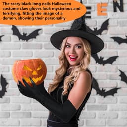 Nagels Zwarte Kleding Accessoires - Halloween Klauw Handschoenen voor Cosplay, Carnaval, Feestjes en Themapartijen - 48×9.5 cm Unisex Maat — thumbnail 4